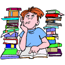 student with books